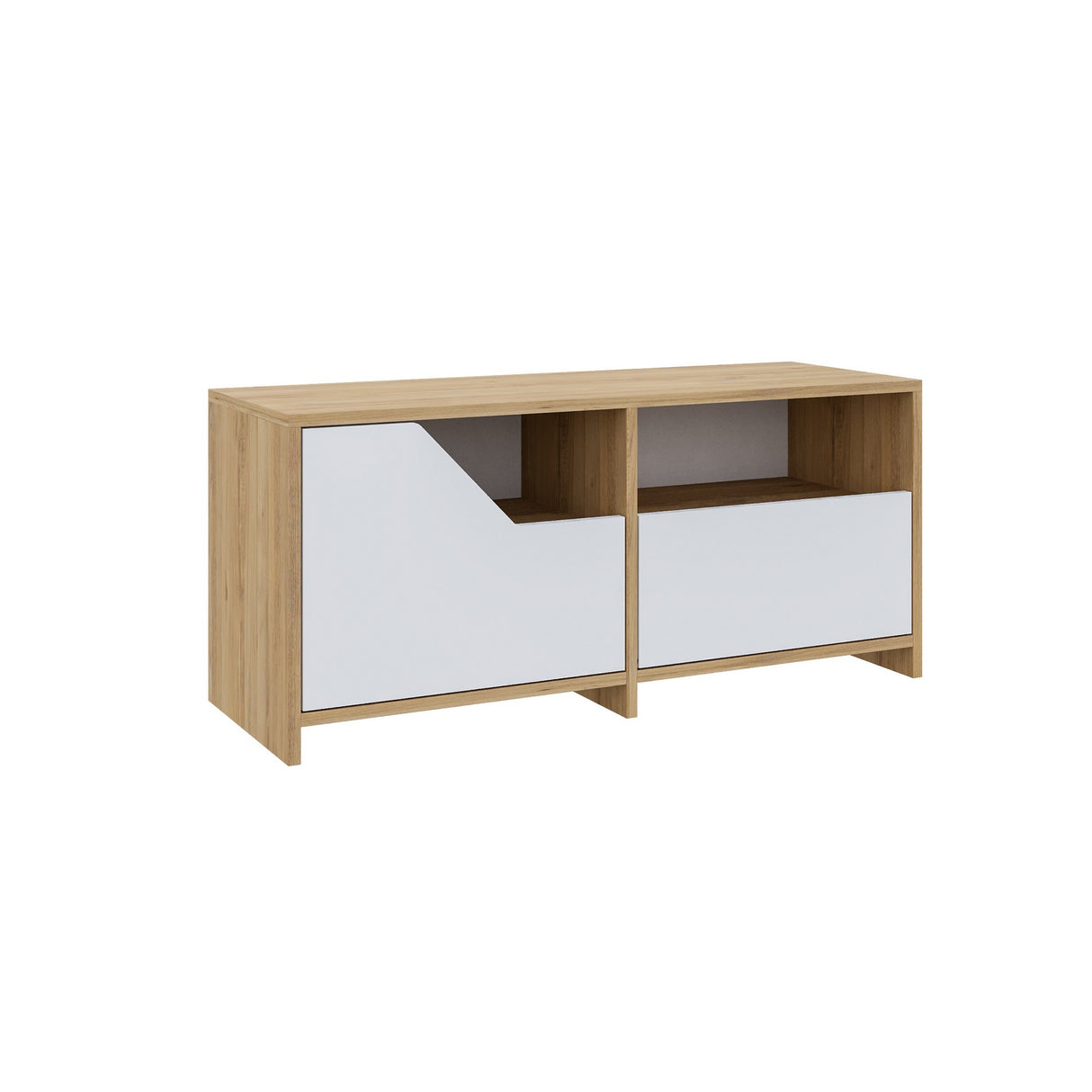 Schoenenkasten - Schoenenkast Nexus Eik Wit Melamine 105x47x37 cm - Dimehouse