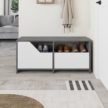 Gabinete de zapato nexus gris blanco melamina 105x47x37 cm
