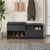 Schoenenkasten - Schoenenkast Filux Antraciet Melamine 120,3x51x40,5 cm - Dimehouse