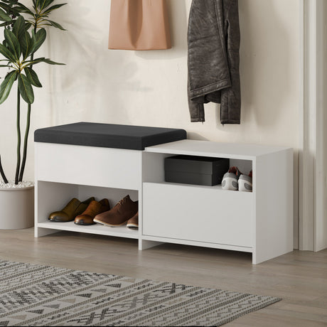 Gabinete de zapato Filux White Melamine 120.3x51x40.5 cm