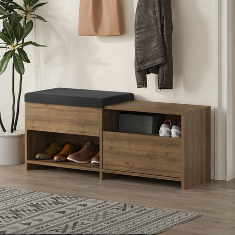 Shoe Gabinet Filux Naturel Melamine 120.3x51x40.5 cm