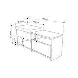 Schoenenkasten - Schoenenkast Filux Naturel Melamine 120,3x51x40,5 cm - Dimehouse