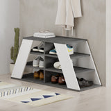Schoenenkasten - Schoenenkast Pyramid Grijs Wit Melamine 105,5x50x37,5 cm - Dimehouse