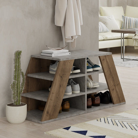 Pirámide del gabinete de zapato Naturel Melamina 105.5x50x37.5 cm