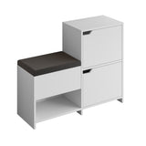 Schoenenkasten - Schoenenkast Haven Wit Melamine 101,5x80,5x35,5 cm - Dimehouse