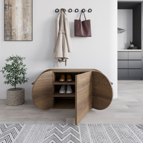 Gabinete de zapato Pozy Shoe Bench Naturel Melamine 110x50x40.4 cm