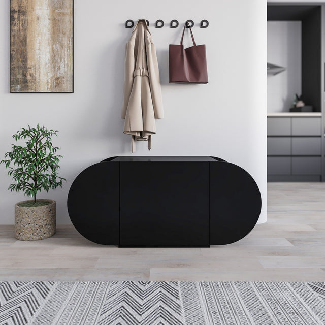 Schoenenkasten - Schoenenkast Pozy Shoe Bench Zwart Melamine 110x50x40,4 cm - Dimehouse