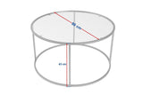 Salontafels - Moderne Ronde Salontafel Uru Goud - Glas - 80 cm - Dimehouse