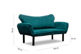 Banken - Slaapbank Petrol Blauw Velvet - twee persoons - Chatto - Dimehouse