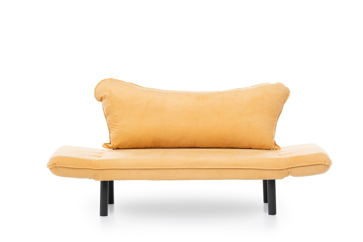 Sofá cama Terciopelo amarillo mostaza - dos personas - Chatto