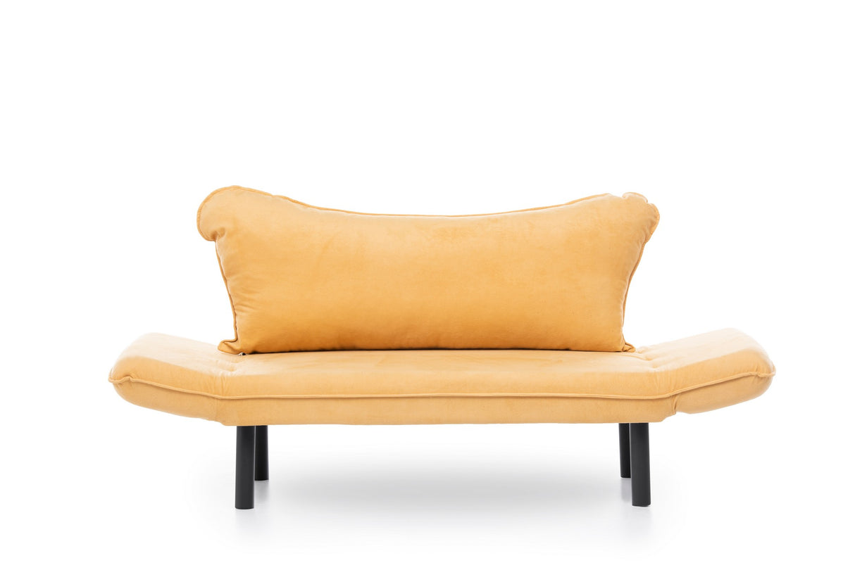 Sofá cama Terciopelo amarillo mostaza - dos personas - Chatto