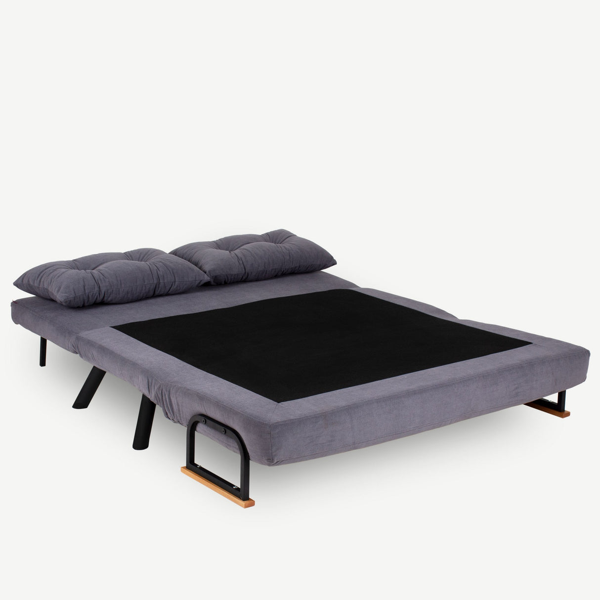 Sofá cama de tela gris grafito 2 plazas - Sando