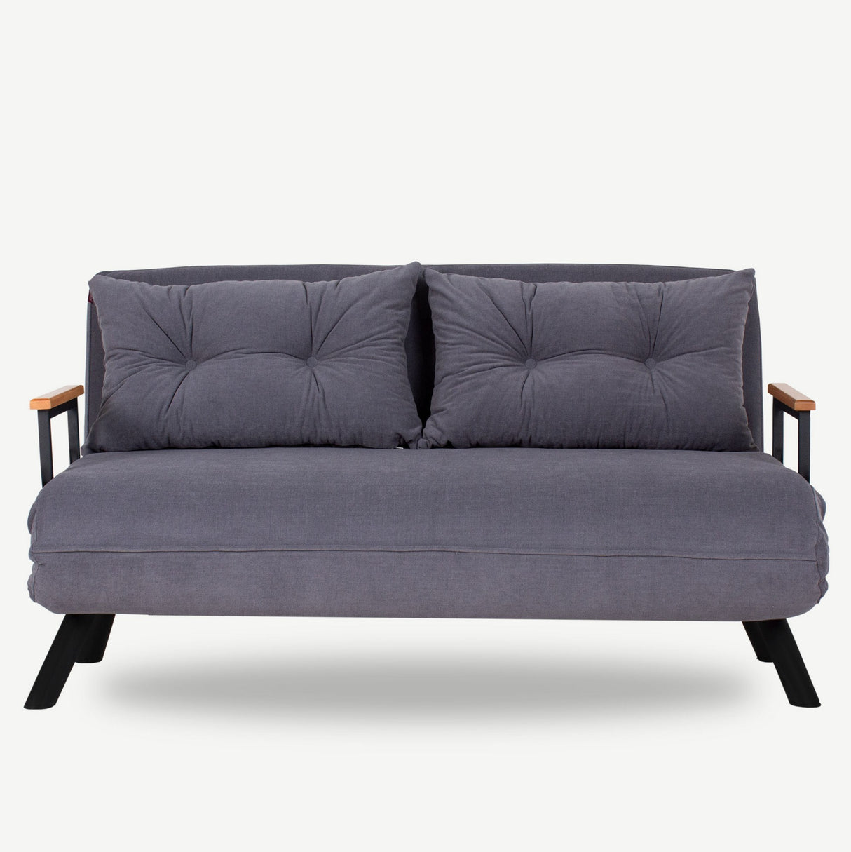 Sofá cama de tela gris grafito 2 plazas - Sando