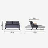 Sofá cama de tela gris grafito 2 plazas - Sando