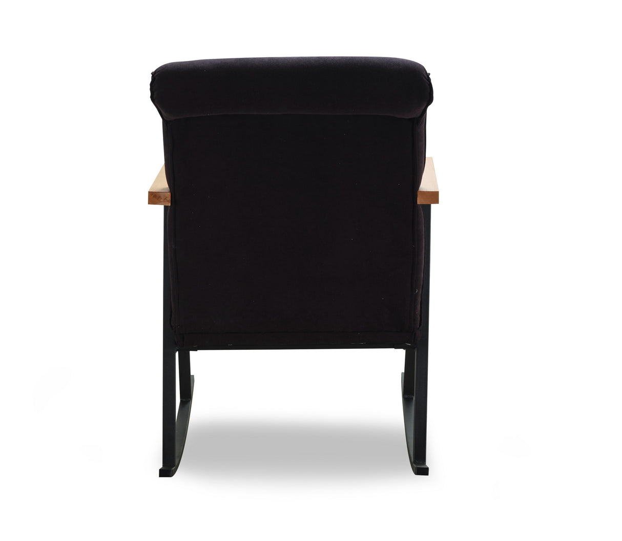 Fauteuils - Retro schommelstoel zwart velvet met beukenhout armleuning Yoka - Dimehouse