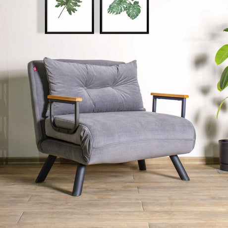 Sillón de dormir escandinavo tejido mixto gris claro Sando