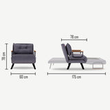 Fauteuils - Scandinavische slaapfauteuil Licht Grijs gemêleerde stof Sando - Dimehouse