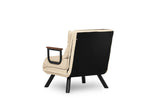 Fauteuils - Scandinavische slaapfauteuil Crème stof linnen look Sando - Dimehouse