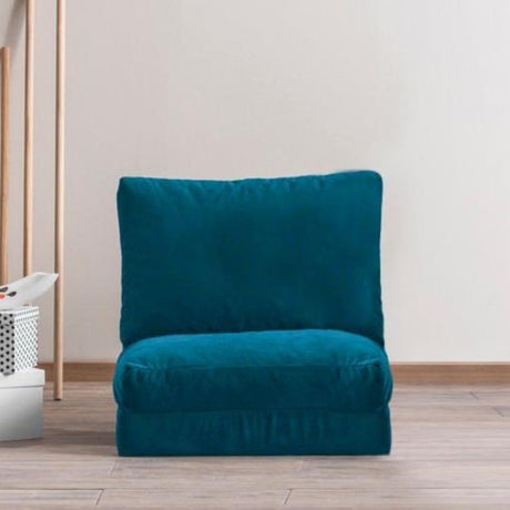 Sillón de dormir Tela terciopelo azul petróleo Taida