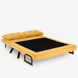 Sofá cama de tela amarillo ocre 2 plazas - Sando