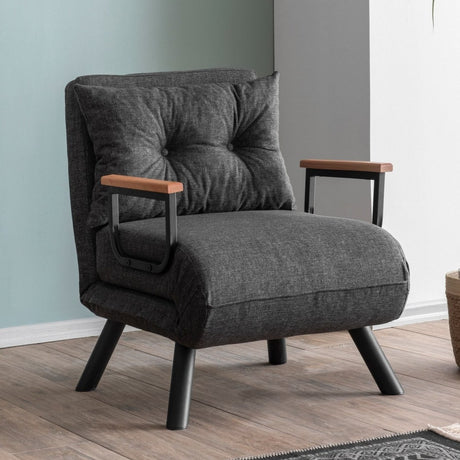 Sillón para dormir escandinavo, tejido mixto antracita Sando