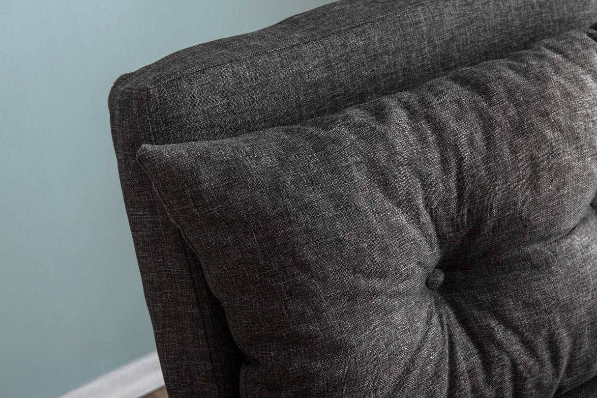 Fauteuils - Scandinavische slaapfauteuil Antraciet gemêleerde stof Sando - Dimehouse