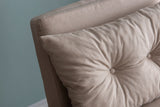 Fauteuils - Scandinavische slaapfauteuil Taupe stof linnen look Sando - Dimehouse