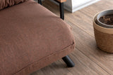 Fauteuils - Scandinavische slaapfauteuil Koper Bruin stof linnen look Sando - Dimehouse