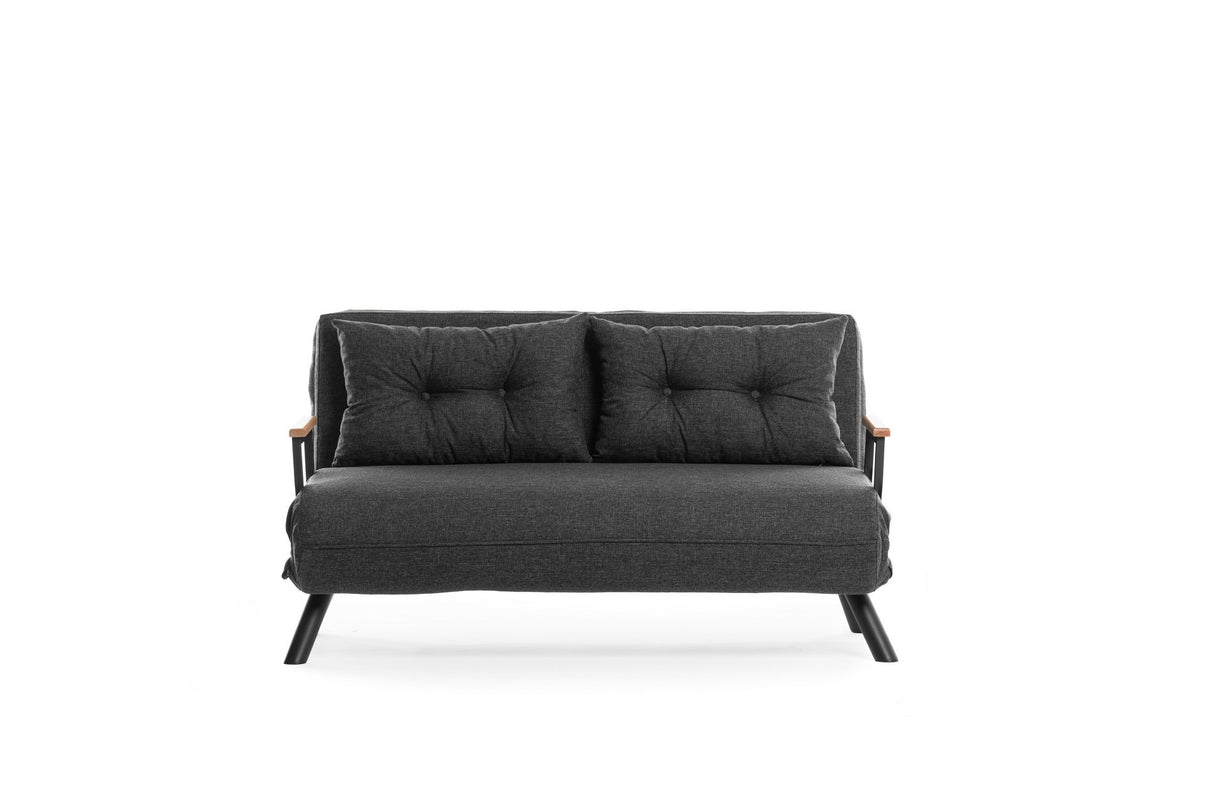 Sofá cama tela antracita 2 plazas - Sando