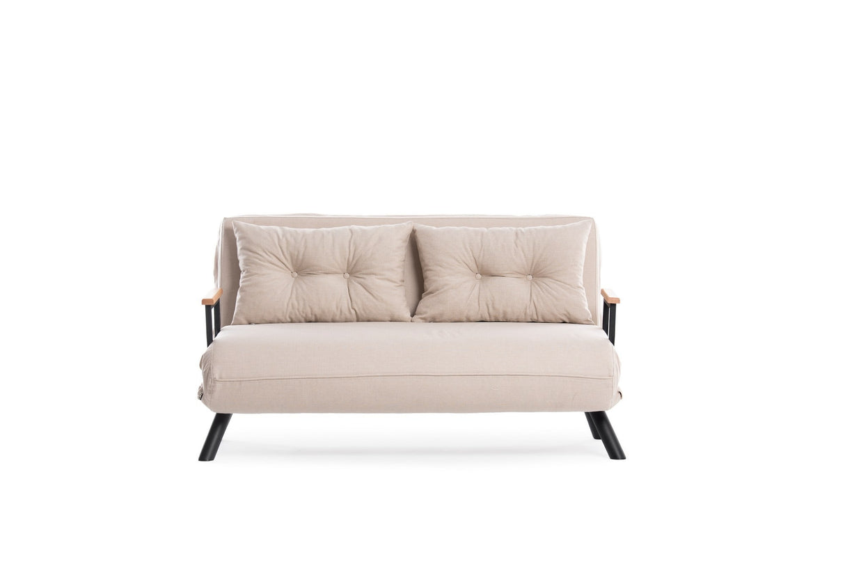 Banken - Slaapbank beige linnen stof 2 persoons - Sando - Dimehouse