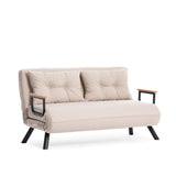 Banken - Slaapbank beige linnen stof 2 persoons - Sando - Dimehouse