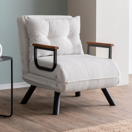 Sillón para dormir escandinavo Tejido de peluche color crema Sando