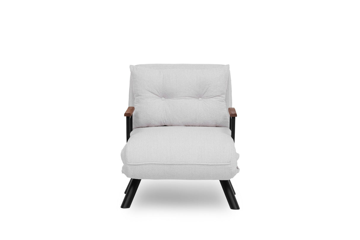 Fauteuils - Scandinavische slaapfauteuil Crème teddystof Sando - Dimehouse