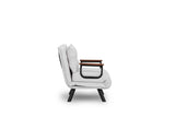 Fauteuils - Scandinavische slaapfauteuil Crème teddystof Sando - Dimehouse