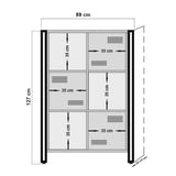 Boekenkasten - Industriële kast dennenhout melamine zwart metaal Cosmo 89x127x35 cm - Dimehouse