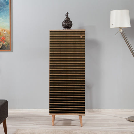 Gabinete de zapatos filinta sonoma roble rayado melamina 50x135x38 cm