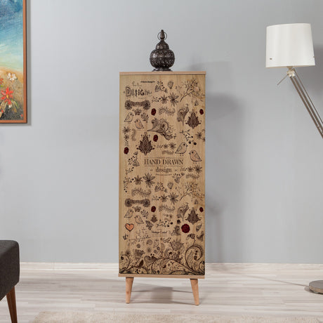 Cabinete de zapato Filinta Sonoma Oak Drawing Melamine 50x135x38 cm