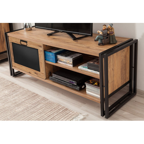 Muebles de TV Arcas Atlantic Pine Black Melamine 130x50x45 cm