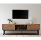 TV Meubels - TV Meubel Rodez Walnoot Zwart Melamine 180x50x40 cm - Dimehouse