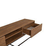 TV Meubels - TV Meubel Rodez Walnoot Zwart Melamine 180x50x40 cm - Dimehouse