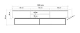 TV Meubels - TV Meubel Rodez Walnoot Zwart Melamine 180x50x40 cm - Dimehouse