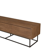 TV Meubels - TV Meubel Milo Walnoot Zwart Melamine 180x50x40 cm - Dimehouse
