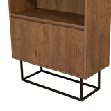 Boekenkasten - Boekenkast walnoot melamine Rea 80x182x36 cm - Dimehouse