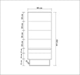 Boekenkasten - Boekenkast walnoot melamine Rea 80x182x36 cm - Dimehouse