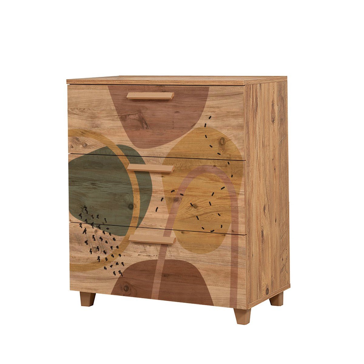 Ladekasten - Ladekast Leva Atlantisch Dennenhout Melamine 80x95x43 cm - Dimehouse