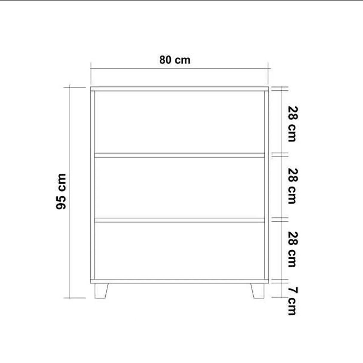 Ladekasten - Ladekast Leva Atlantisch Dennenhout Melamine 80x95x43 cm - Dimehouse