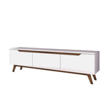 TV Meubels - TV Meubel Osiris Wit Donker Walnoot Melamine 180x48,6x35 cm - Dimehouse