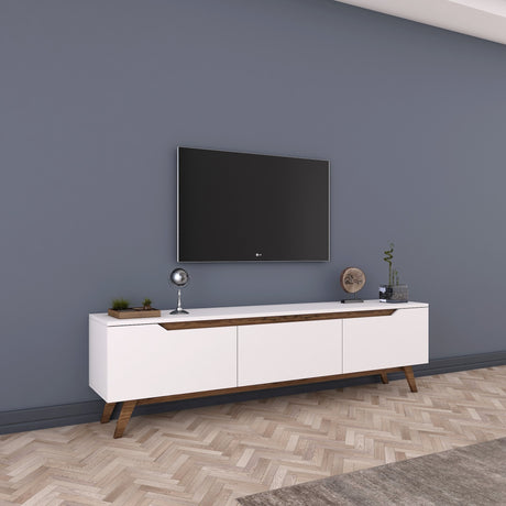 Muebles de TV Osiris White Dark Nogal Melamina 180x48.6x35 cm