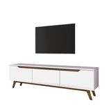 TV Meubels - TV Meubel Osiris Wit Donker Walnoot Melamine 180x48,6x35 cm - Dimehouse