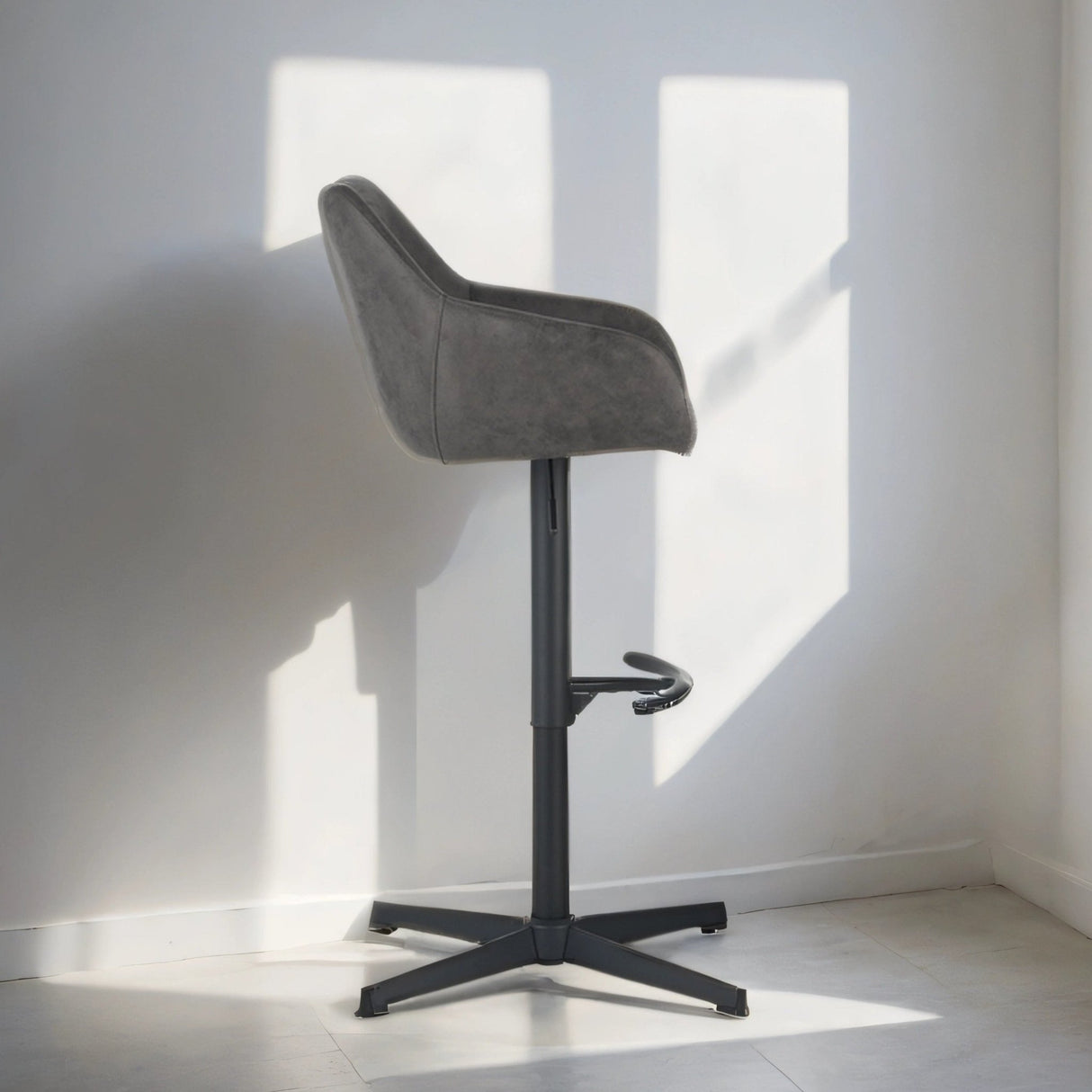 Heces de barra de veneno Anthracite Ecoleer - silla de barra giratoria ajustable con reposabrazos